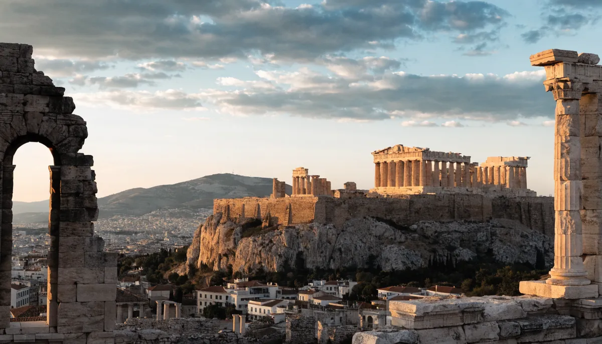 Acropola din Atena - vedere panoramica a Partenonului