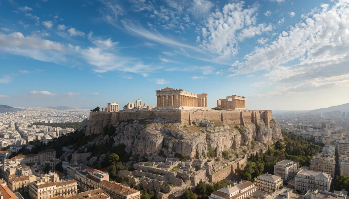 Acropola din Atena - vedere asupra monumentelor