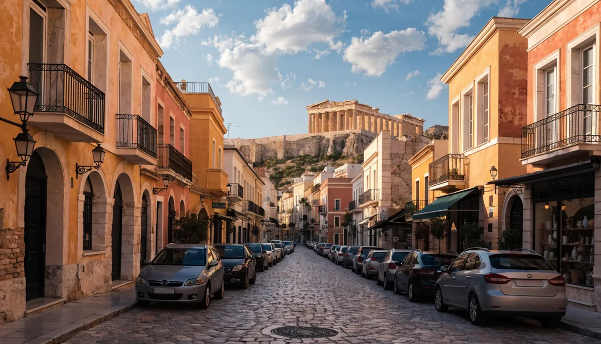 Parcare langa Acropola din Atena